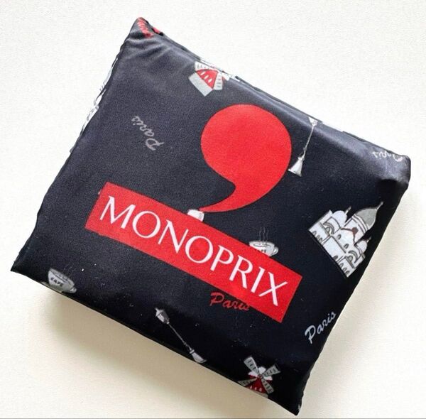 モノプリ エコバッグ パリモニュメント柄 MONOPRIX トート ネイビー