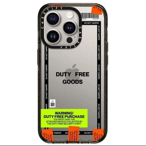 CASETiFY インパクト iPhone 15 Pro ケース - Duty Free - クリア ブラック