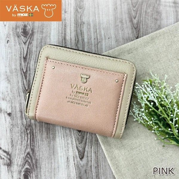 【最終出品】VASKA by moz ベスカ バイ モズ リグル ラウンドファスナー小銭入 ピンク(PK) VS-0063