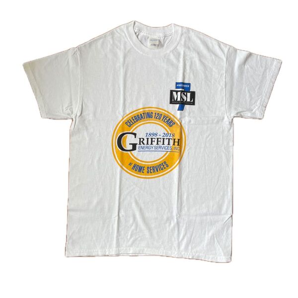 GILDAN ギルダン プリント 120周年記念 Tシャツ 企業 ホワイト Mサイズ コットン100% クルーネック USA古着