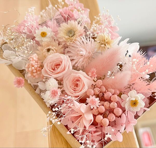 花材セット エンジェルピンク プリザーブドフラワー 花材詰め合わせ アジサイ ローズ かすみ草