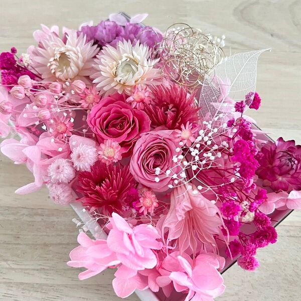 花材セット プリンセスピンク プリザーブドフラワー 花材詰め合わせ かすみ草 アジサイ 花材セット