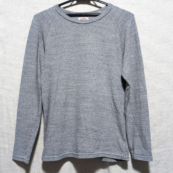 ●美品●ハリウッドランチマーケット ストレッチフライス 長袖Tシャツ霜降りグレー②サイズ3 実測M相当