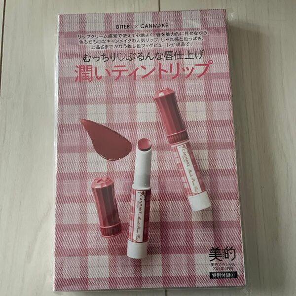 【CANMAKE キャンメイク】潤いむちぷるティントリップルージュ 05/ロージーレッド 美的付録 現品
