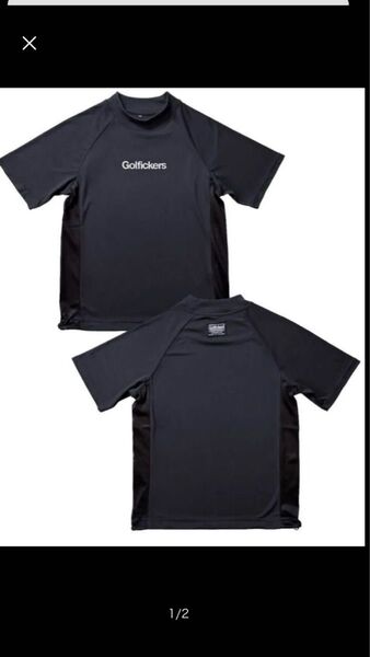 【新品】ゴルフィッカーズ Golfickers モックネック side mesh ブラック サイズ:L