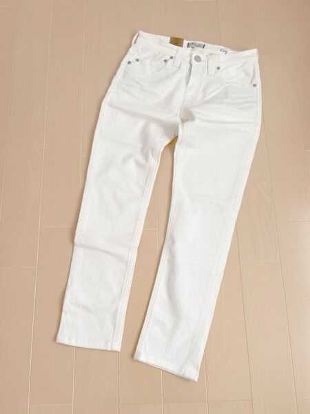 新品 YANUK ヤヌーク KAY カイ ボーイズ スリム デニム パンツ 白 ホワイト 25 S レディース