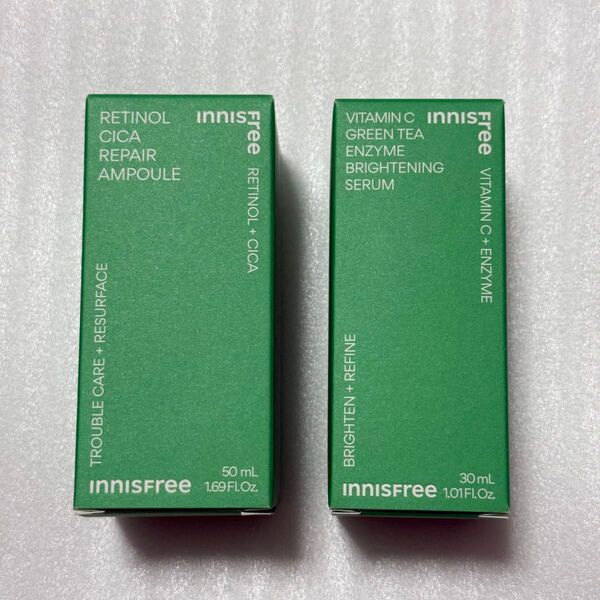 innisfree レチノール シカ リペア セラム 美容液 50ml ビタC グリーンティー エンザイムブライトセラム 30ml