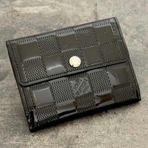 希少 激レア★ルイヴィトン ダミエ ヴェルニ ラドロー 黒 ミニ財布 Wホック