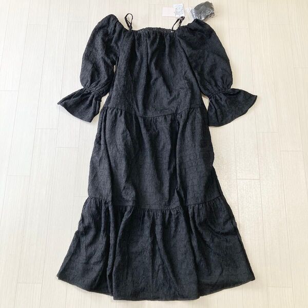 新品 全骨格トリコワンピース one after another nice claup Mサイズ ブラック ロングワンピース