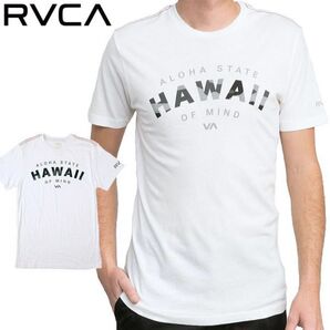 新品 本物正規品 RVCA HAWAII ルーカ カモ柄 ロゴTシャツ アンティークホワイト M表記