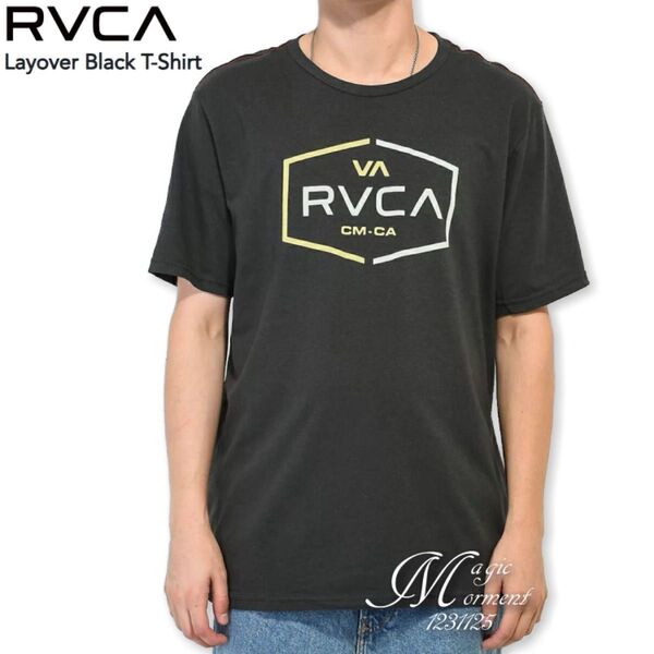 セール 本物正規品 新品 RVCA Layover ルーカ ロゴTシャツ スミクロ XL表記