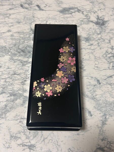 桂由美 印鑑ケース 朱肉付き 正和 花 漆器