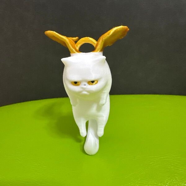 3Dプリント置物 猫デザイン 創造的なギフト 金色の翼 装飾アイテム 個性的 フィギュア 置物 猫