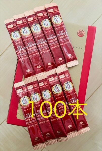 【24時間以内発送】ジョンウォンサム 6年根 高麗紅参精 スティック 10g×100本