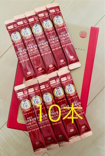 【24時間以内発送】ジョンウォンサム 6年根 高麗紅参精 スティック 10g×10本