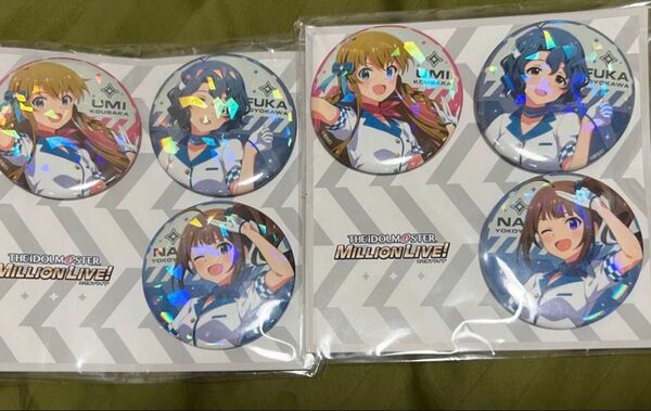 アイドルマスター ミリオンライブ!ソフマップコラボ grid m@rch festivalホロ缶バッジ豊川風花、高坂海美、横山奈緒
