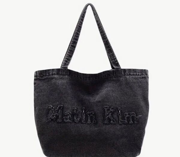 Matin Kim デニムトートバッグ ブラック