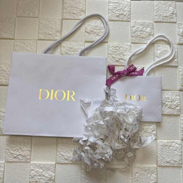 Dior ショッパー 紙袋 リボン 緩衝材 セット 3点