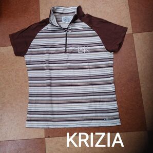 KRIZIAのハーフジップ ボーダーカットソー