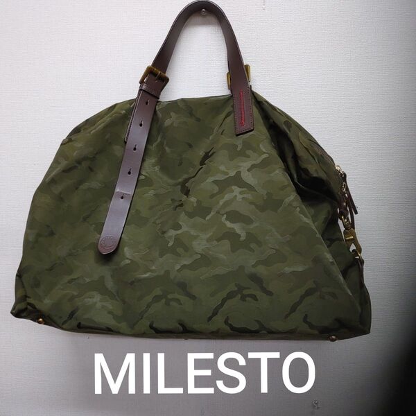 MILESTOの迷彩柄 ボストンバッグ