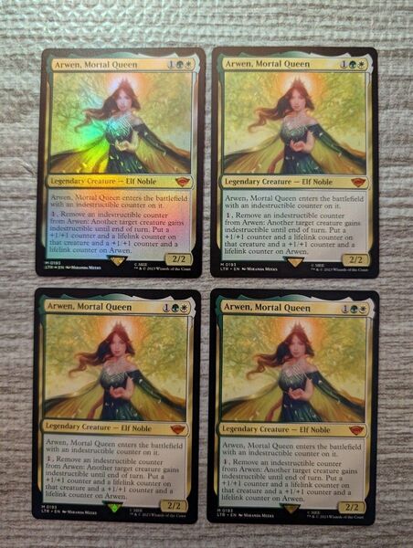 【ご購入前にコメントください】Mtg 人の子の女王、アルウェン 英語 4枚セット(1枚FOIL)
