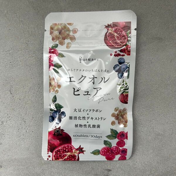 エクオルピュア エクオール 乳酸菌 100mg イソフラボン 30mg 30日分 60粒