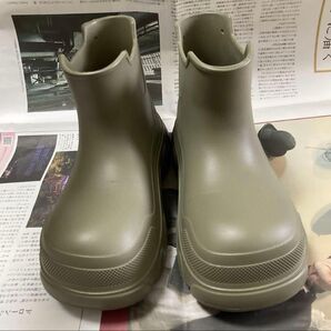 長靴 レインブーツ オリーブグリーン カーキ 合成ゴム ショートブーツ