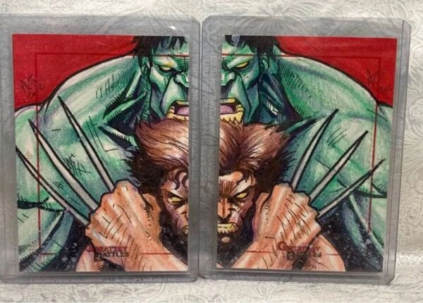 最終値下げmarvel 直筆スケッチカード ウルヴァリン ハルク