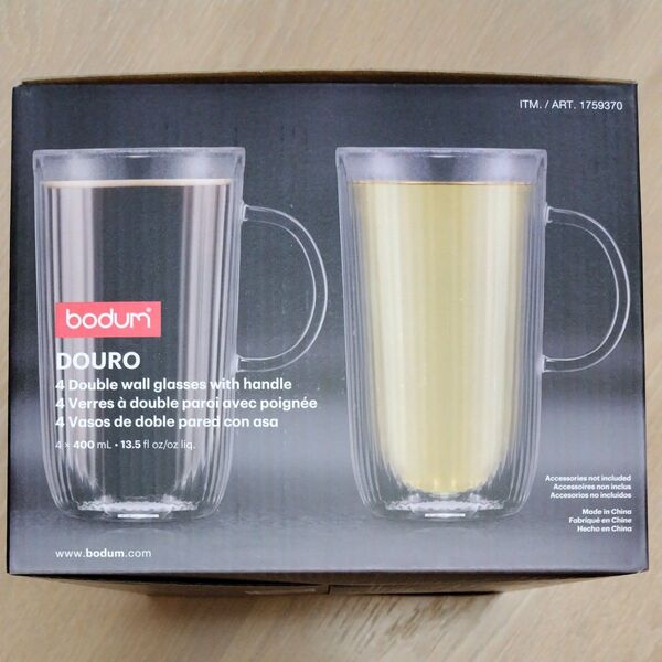bodum ボダム ダブルウォールグラス 400ml ×4個 BODUM コップ ギフト 耐熱ガラス DOURO