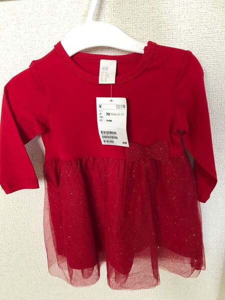 H&M 長袖ワンピース 70 新品 早い者勝ち!