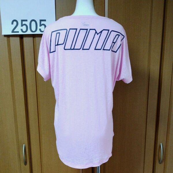 プーマ半袖TシャツL ピンク 身頃と袖一体ドルマンスリーブ 前後丈違いのおしゃれデザイン 「DRY CELL」ドライ♪ PUMA