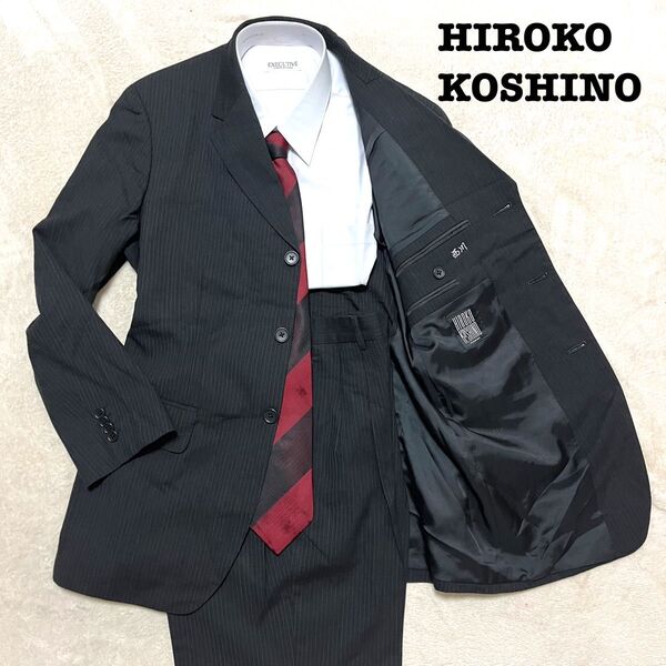 HIROKO KOSHINO ブラック ストライプ Y4 2タック スーツ上下