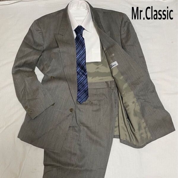 Mr.classic グレー 無地 Lサイズ 2タック スーツ上下 セットアップ