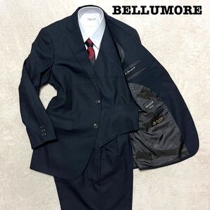 BELLUMORE イタリア製 3ピース ブラック ストライプ AB5 2タック