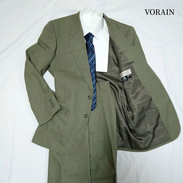 VORAIN カーキ 無地 Mサイズ 2タック スーツ上下 セットアップ