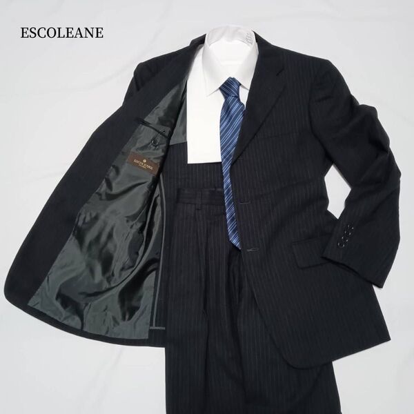 ESCOLEANE ブラック ストライプ AB5 1タック スーツ小さく セット