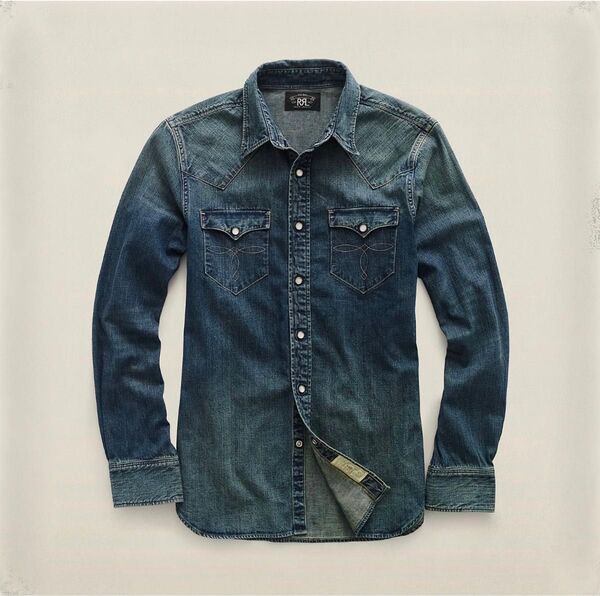 RRL ダブルアールエル インディゴ バッファロー ウエスタン シャツ ラルフローレン