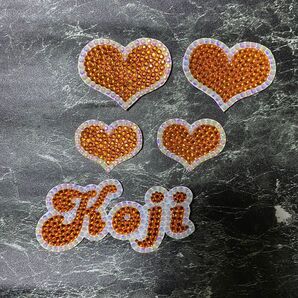 デコうちわ デコ文字 うちわ 団扇 【 Koji 】 ハート オレンジ