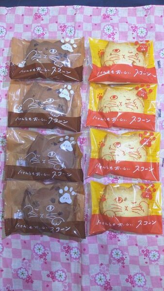 にゃんともおいしいスコーン チョコ味4個、オレンジと紅茶味4個 計8個【メーカーの箱無しでお得な価格です!】