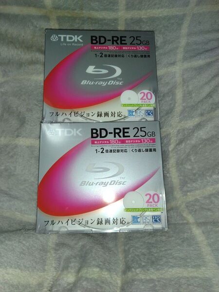 TDK 録画用ブルーレイディスク BD-RE 25GB 20枚パック 2パック 40枚 未使用 未開封