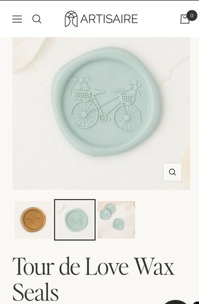 シーリングスタンプ 自転車とお花 海外ブランド