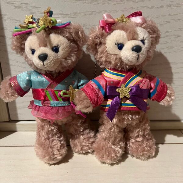 東京ディズニーシー ダッフィーアンドフレンズ シェリーメイ ぬいバ ぬいぐるみバッチ ぬいぐるみバッジ 七夕 2体セット