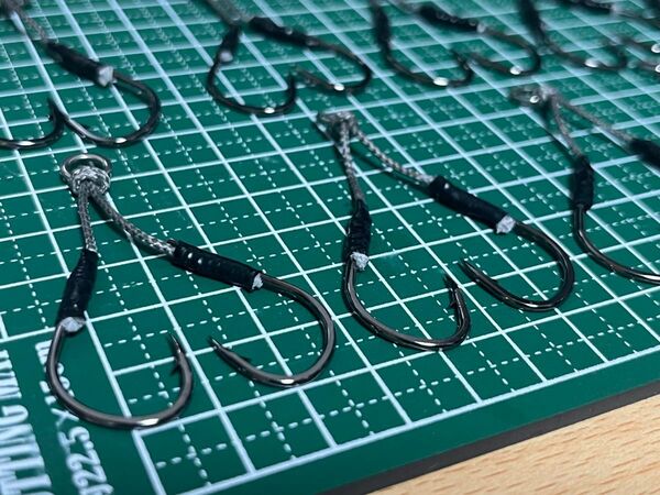 アシストフック 伊勢尼 ショアジギング ダブルフック ジギング 10セット SLJ 自作品 ツインフック バリバス オシア