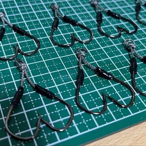 アシストフック 伊勢尼 ショアジギング ダブルフック ジギング 10セット SLJ 自作品 ツインフック バリバス オシア