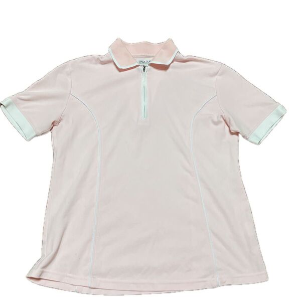 SAGA PLAGE ハーフジップシャツ ピンク ポロシャツ レディース M 介護 看護 実習