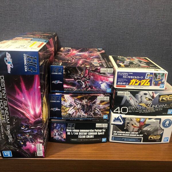 ガンプラRG/HG 未組立7点セット ゼウスシルエット 上海フリーダム マイティーストライク ∞ジャスティス ガンダム等