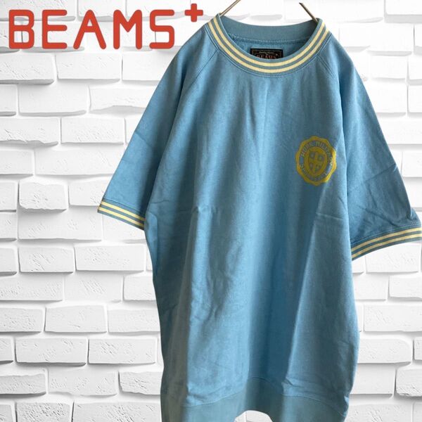 BEAMS PLUS / ビームスプラス リブライン プリント 半袖スウェット