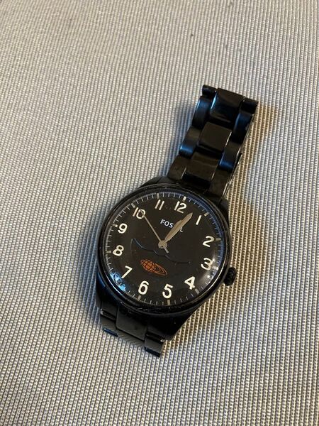 FOSSIL ブラック 腕時計 ムーンフェイズ ムーンフェイス
