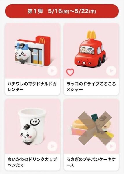 ちいかわ ハッピーセット マクドナルド マック マクド 3個セット