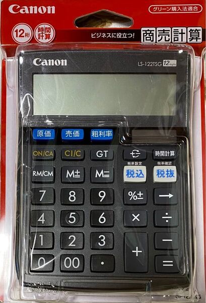 *+:☆ Canon 12桁電卓 LS-122TSG ミニ卓上サイズ 時間計算 商売計算機能付 グリーン購入法適合商品 ☆:+*